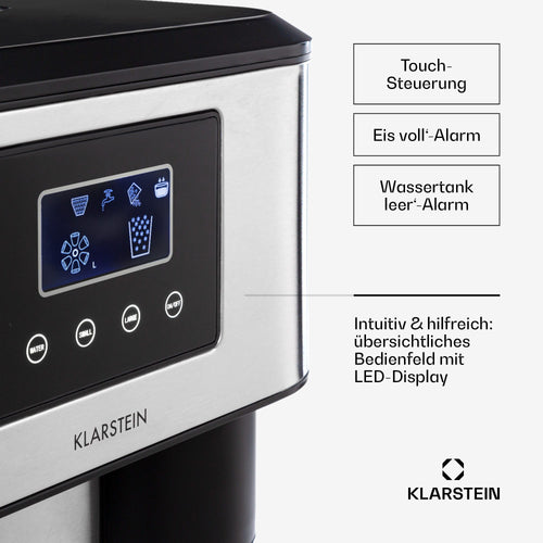 KLARSTEIN Eiswürfelmaschine Eiszeit Crush Eiswürfelmaschine 15 kg/24h 2 Größen Crushed Ice