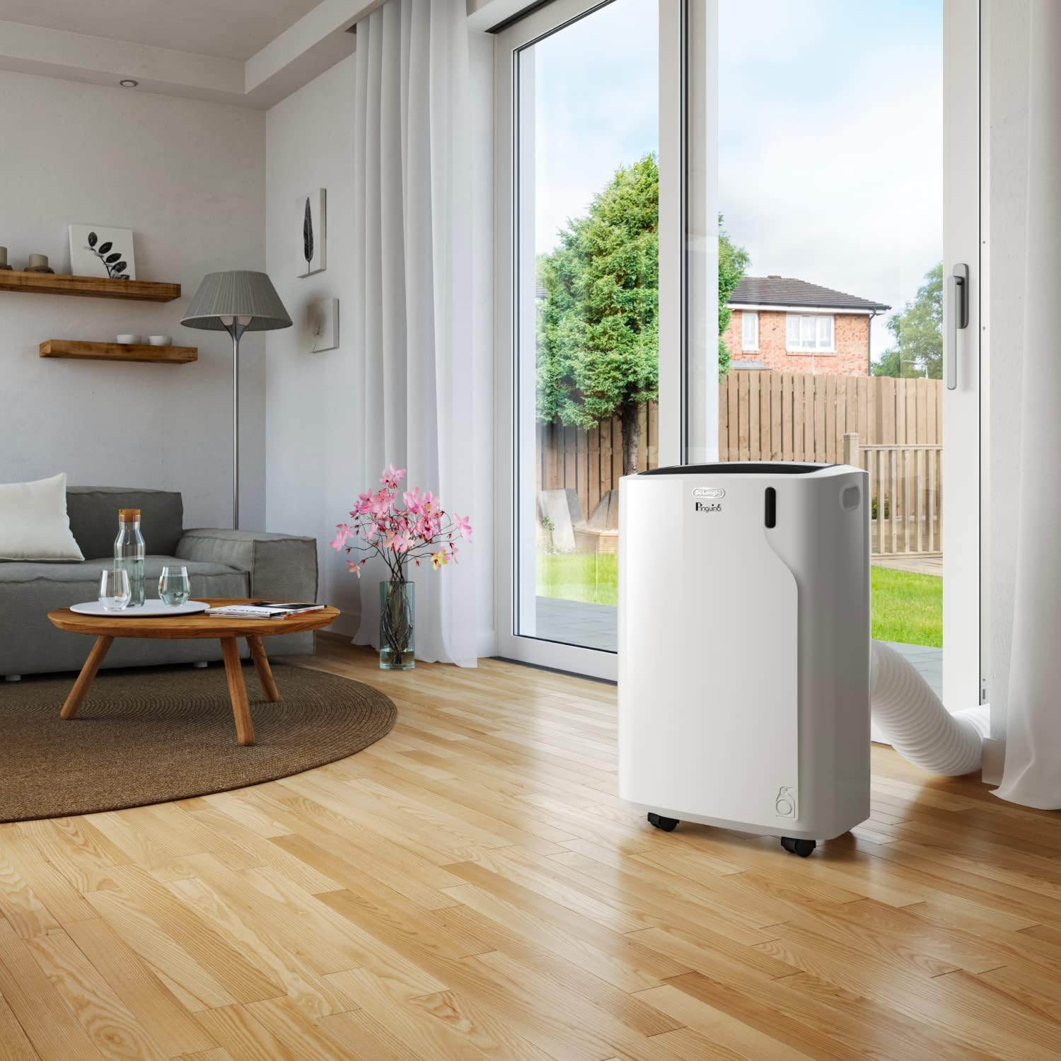 De'Longhi Pinguino Mobile Air Conditioner, for Rooms up to 29 m², with Dehumidifier & Fan, 9800 BTU, Quiet Operation, Remote Control, 24-Hour Timer, Energy Efficiency Class A (PACEM90)