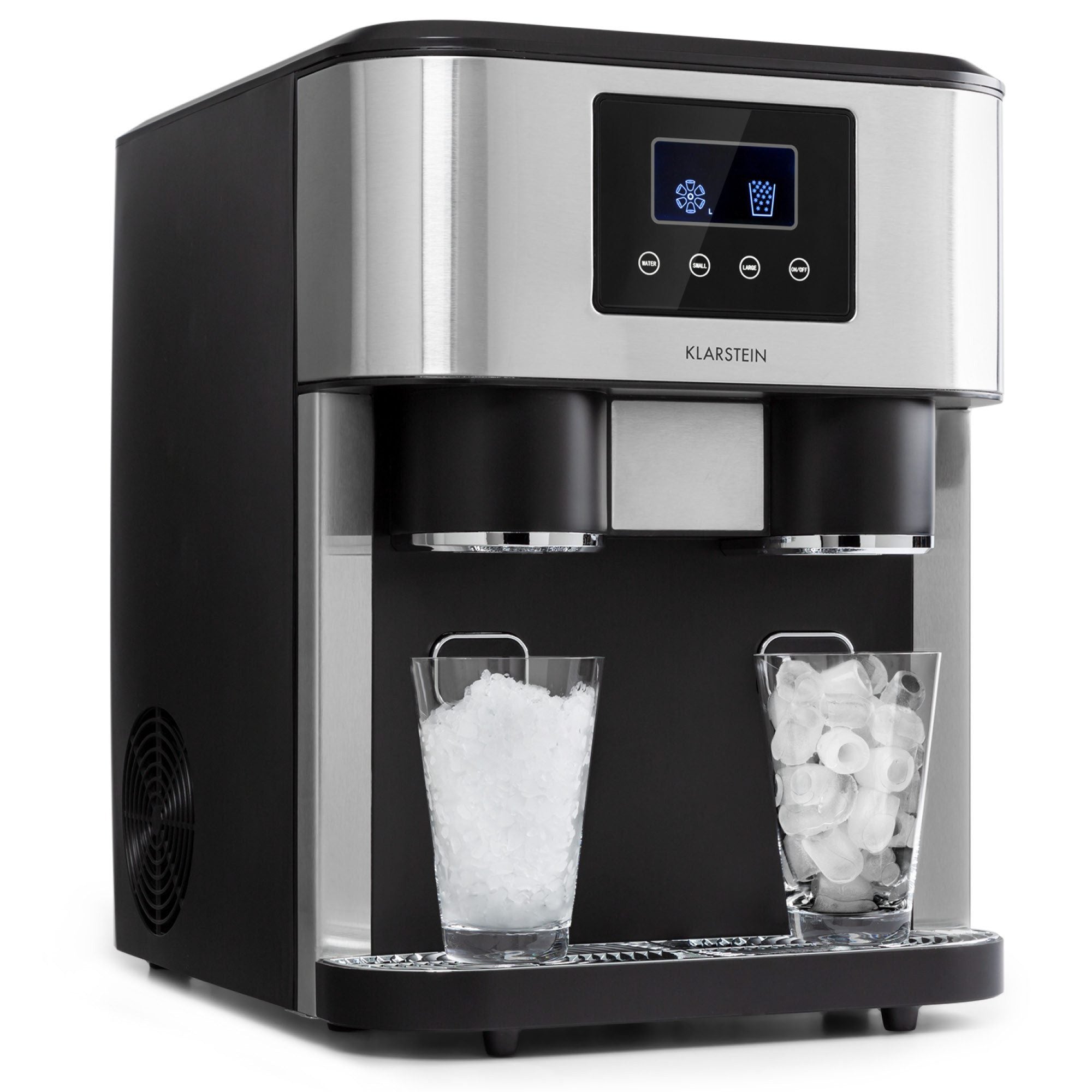 KLARSTEIN Eiswürfelmaschine Eiszeit Crush Eiswürfelmaschine 15 kg/24h 2 Größen Crushed Ice
