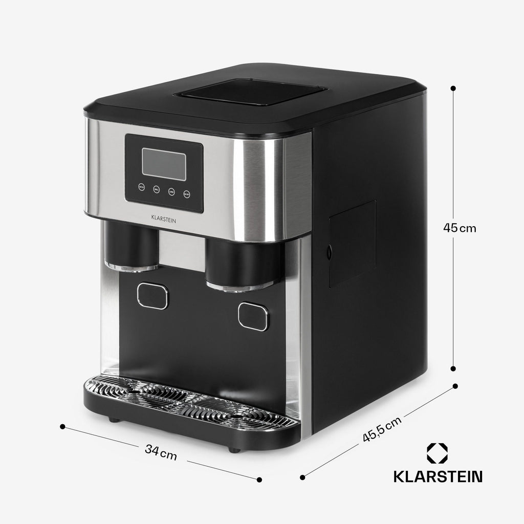 KLARSTEIN Eiswürfelmaschine Eiszeit Crush Eiswürfelmaschine 15 kg/24h 2 Größen Crushed Ice