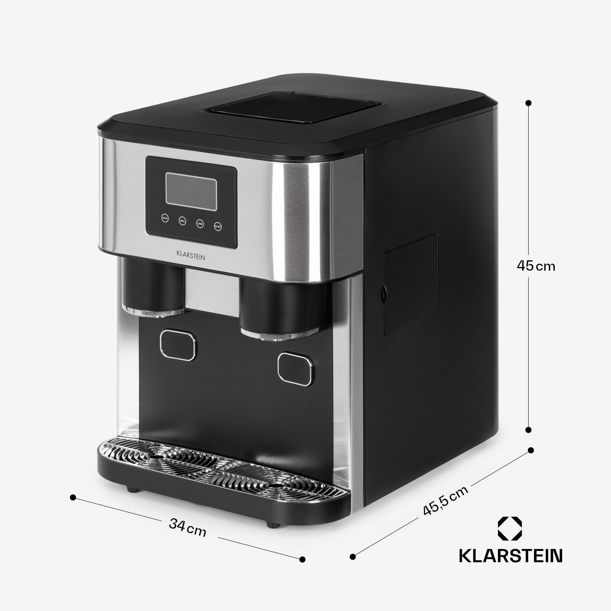 KLARSTEIN Eiswürfelmaschine Eiszeit Crush Eiswürfelmaschine 15 kg/24h 2 Größen Crushed Ice