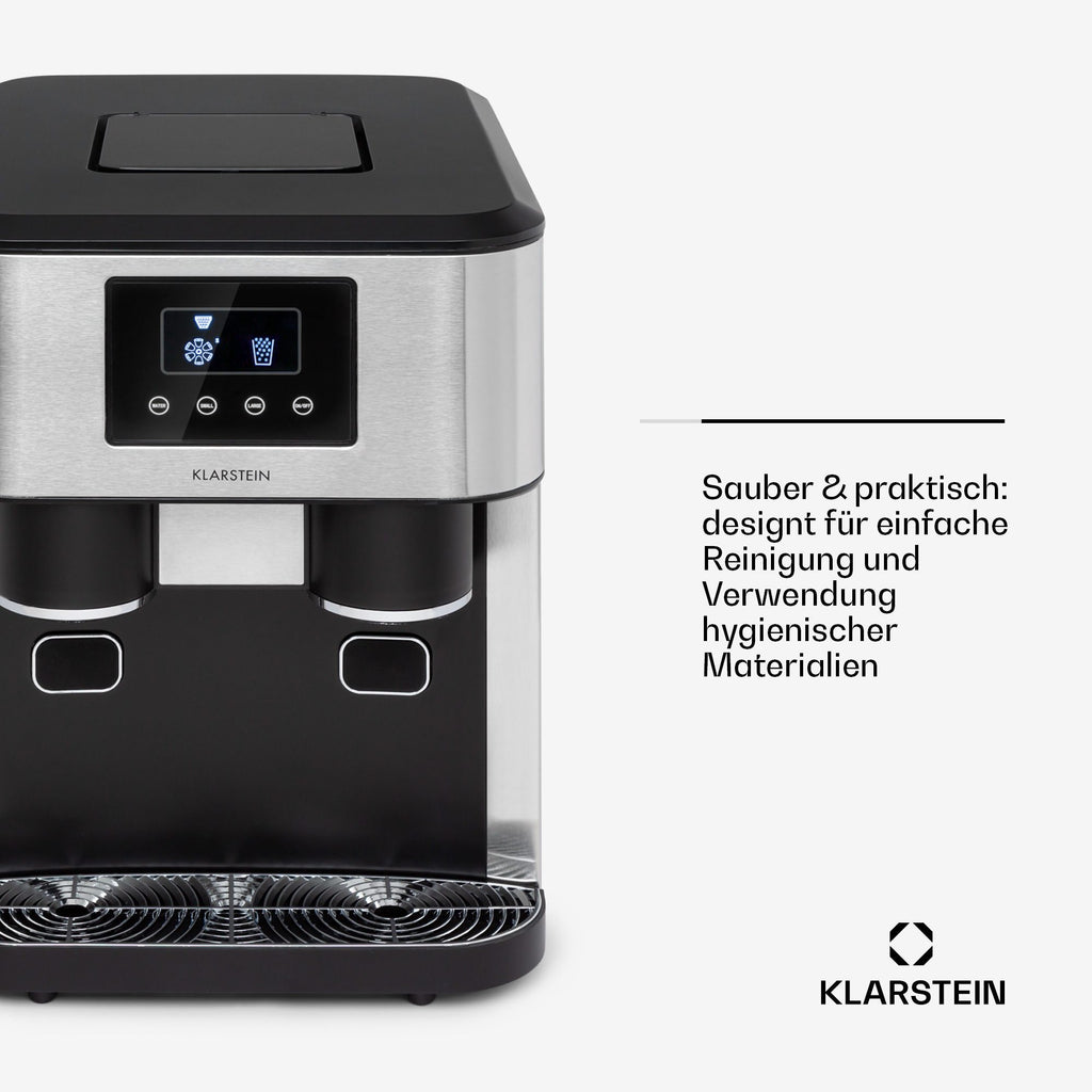 KLARSTEIN Eiswürfelmaschine Eiszeit Crush Eiswürfelmaschine 15 kg/24h 2 Größen Crushed Ice